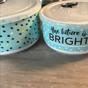 Blue Polka Dot Storage Containers